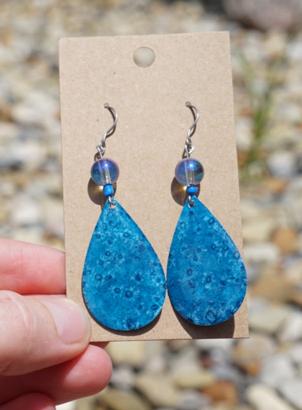 Sparkle 'Agate' Teardrops with Beads - Stainless Steel Hooks