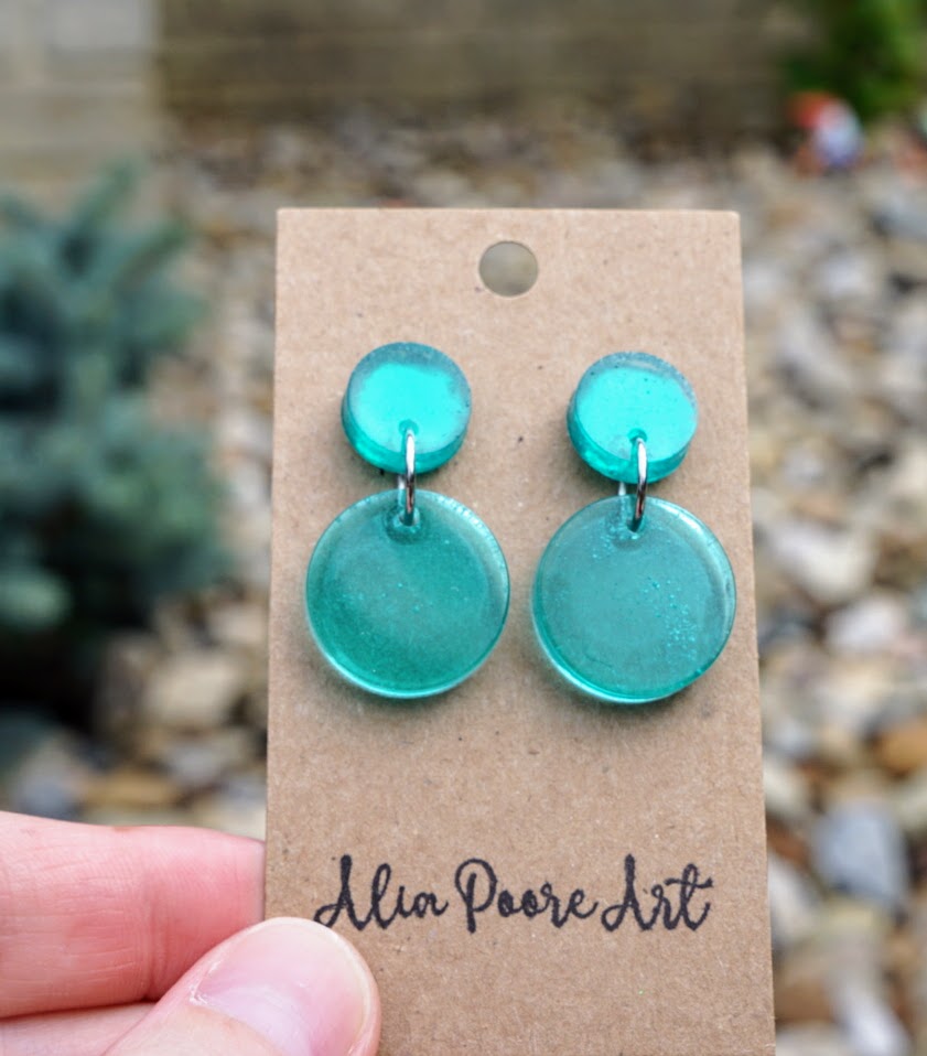 Teal Resin Double Round Posts