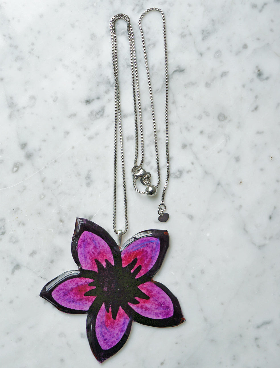 Plumeria Necklace | Stainless Steel Adjustable Chain