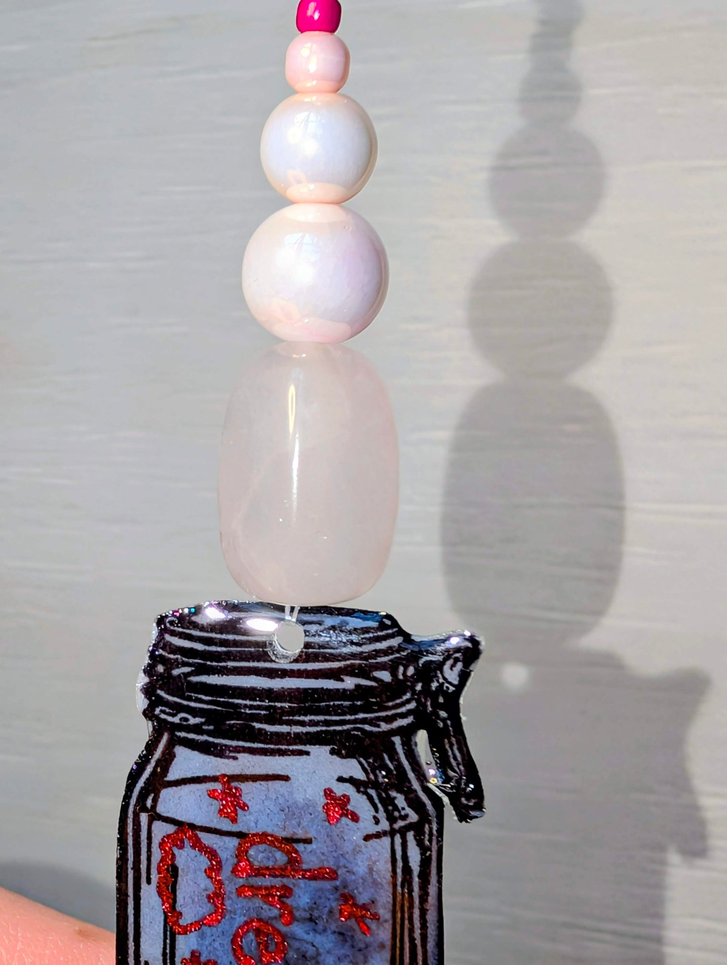 'Dreams' Beaded Suncatcher - Rose Quartz