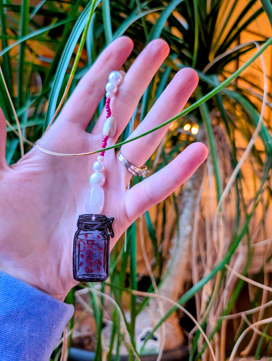 'Dreams' Beaded Suncatcher - Rose Quartz