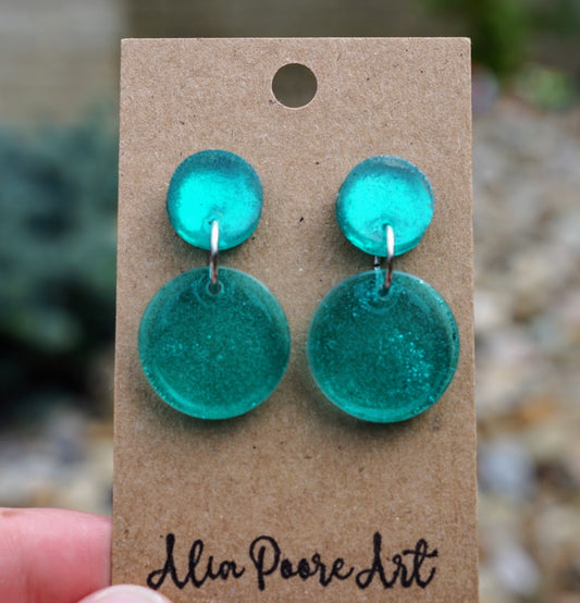 Teal Resin Double Round Posts