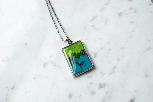 Grow Necklace | Handpainted | Stainless Steel