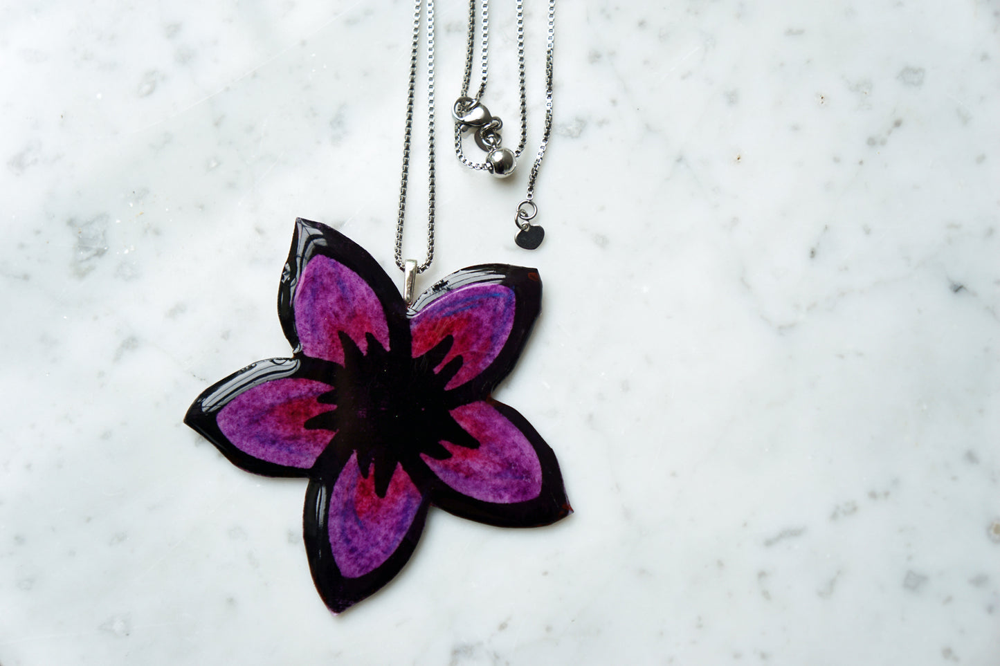Plumeria Necklace | Stainless Steel Adjustable Chain