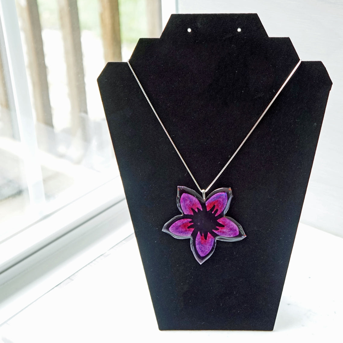 Plumeria Necklace | Stainless Steel Adjustable Chain