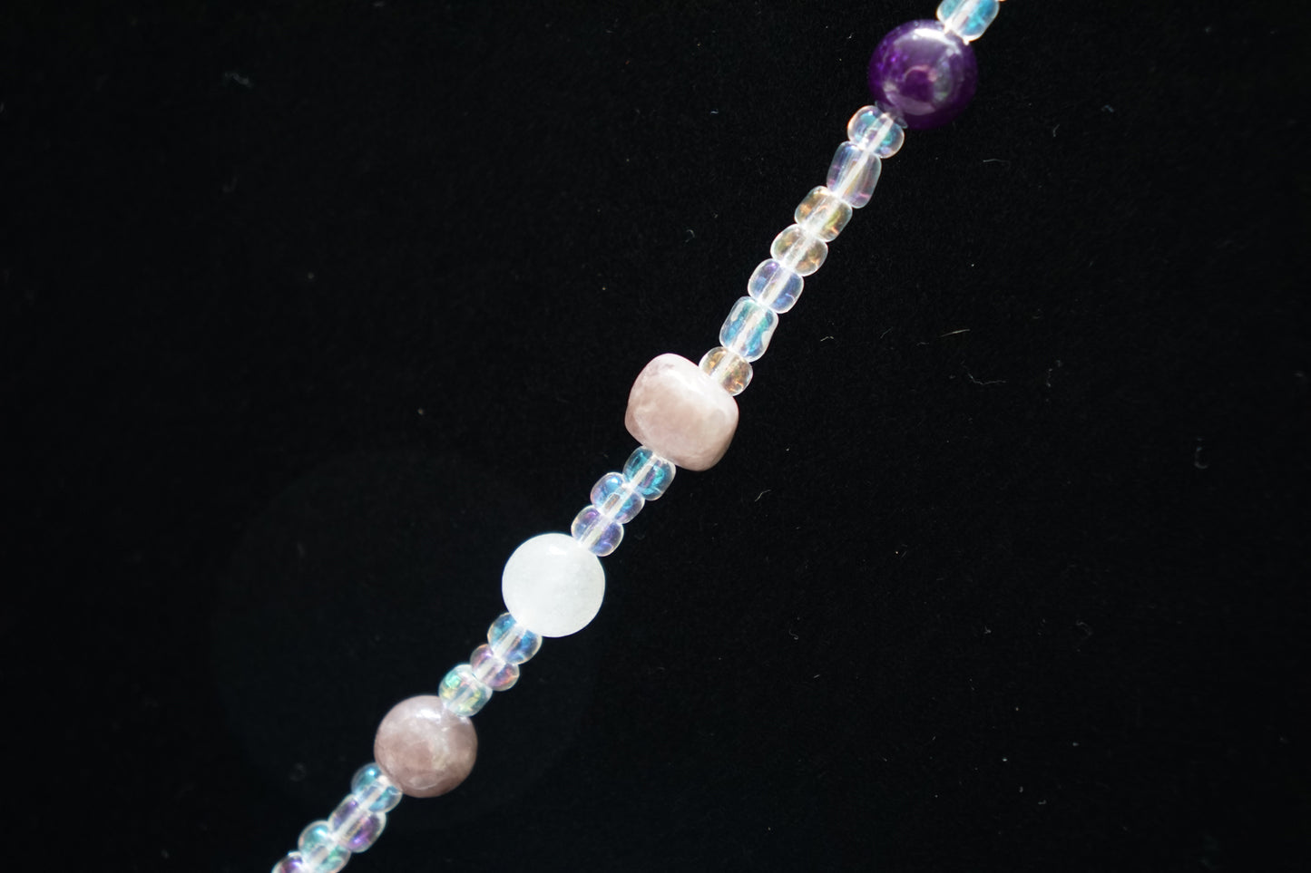 Amethyst Medallion Watercolor Curio Necklace | Gemstone Beaded Necklace