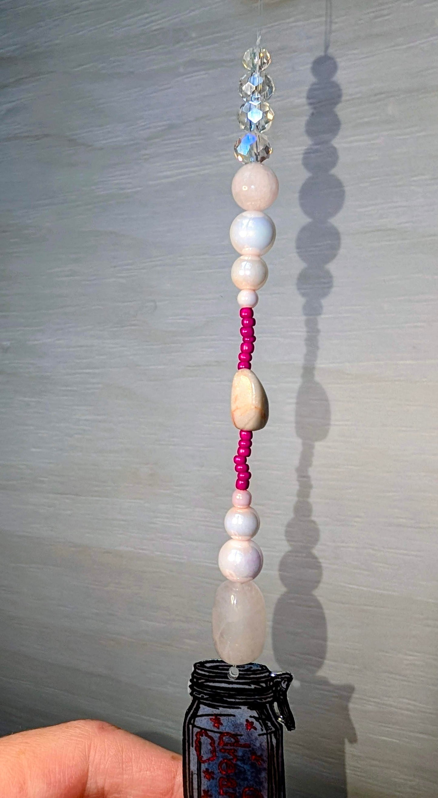 'Dreams' Beaded Suncatcher - Rose Quartz