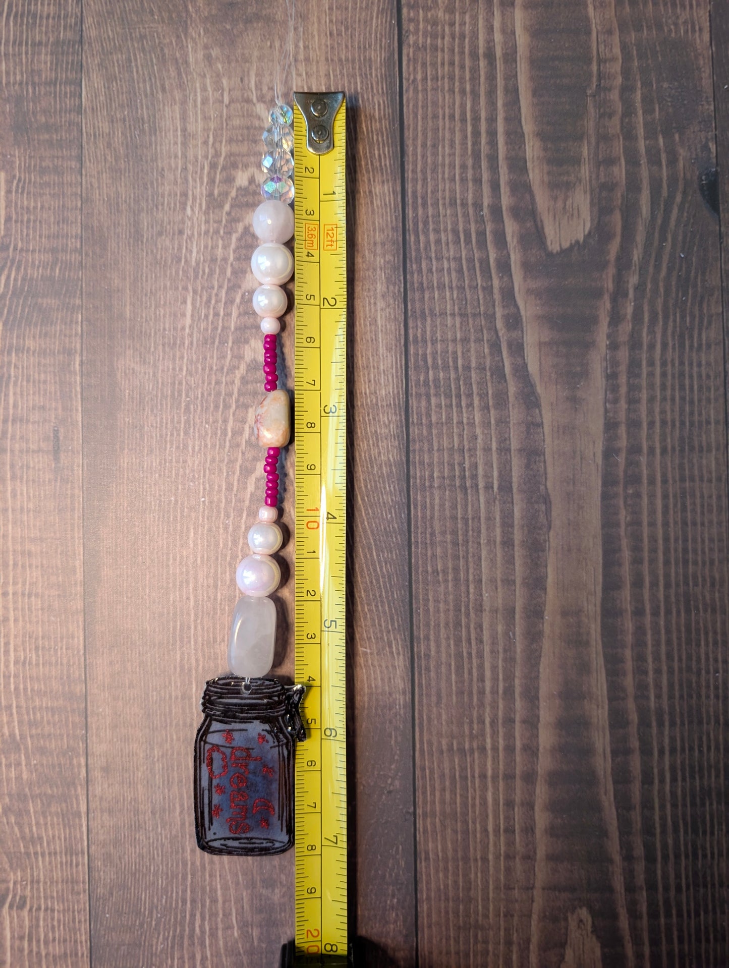'Dreams' Beaded Suncatcher - Rose Quartz