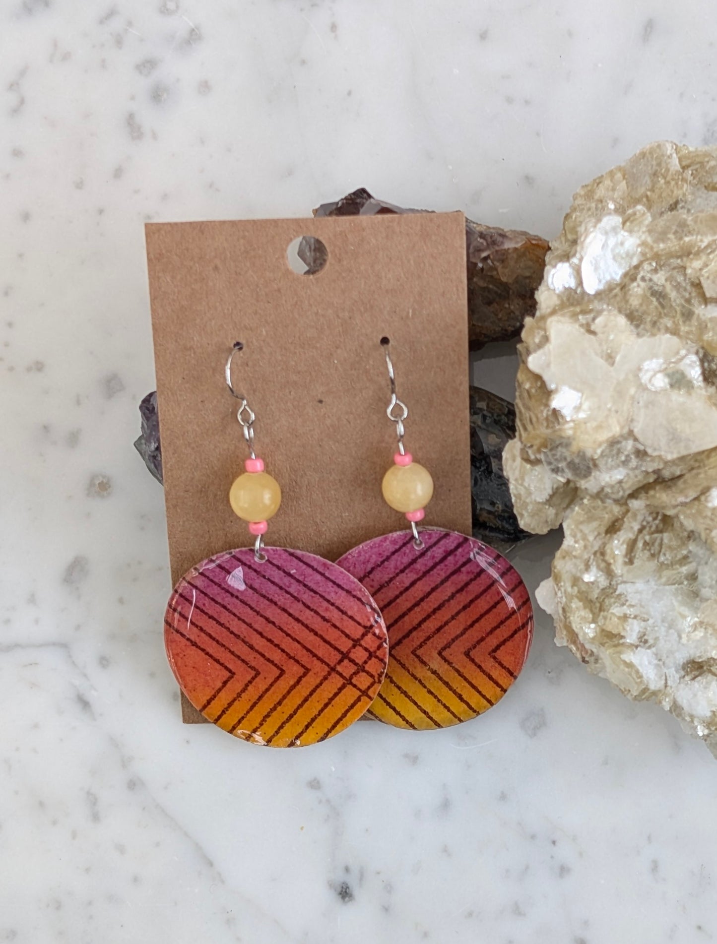 Art Deco Sunrise Circular Dangles