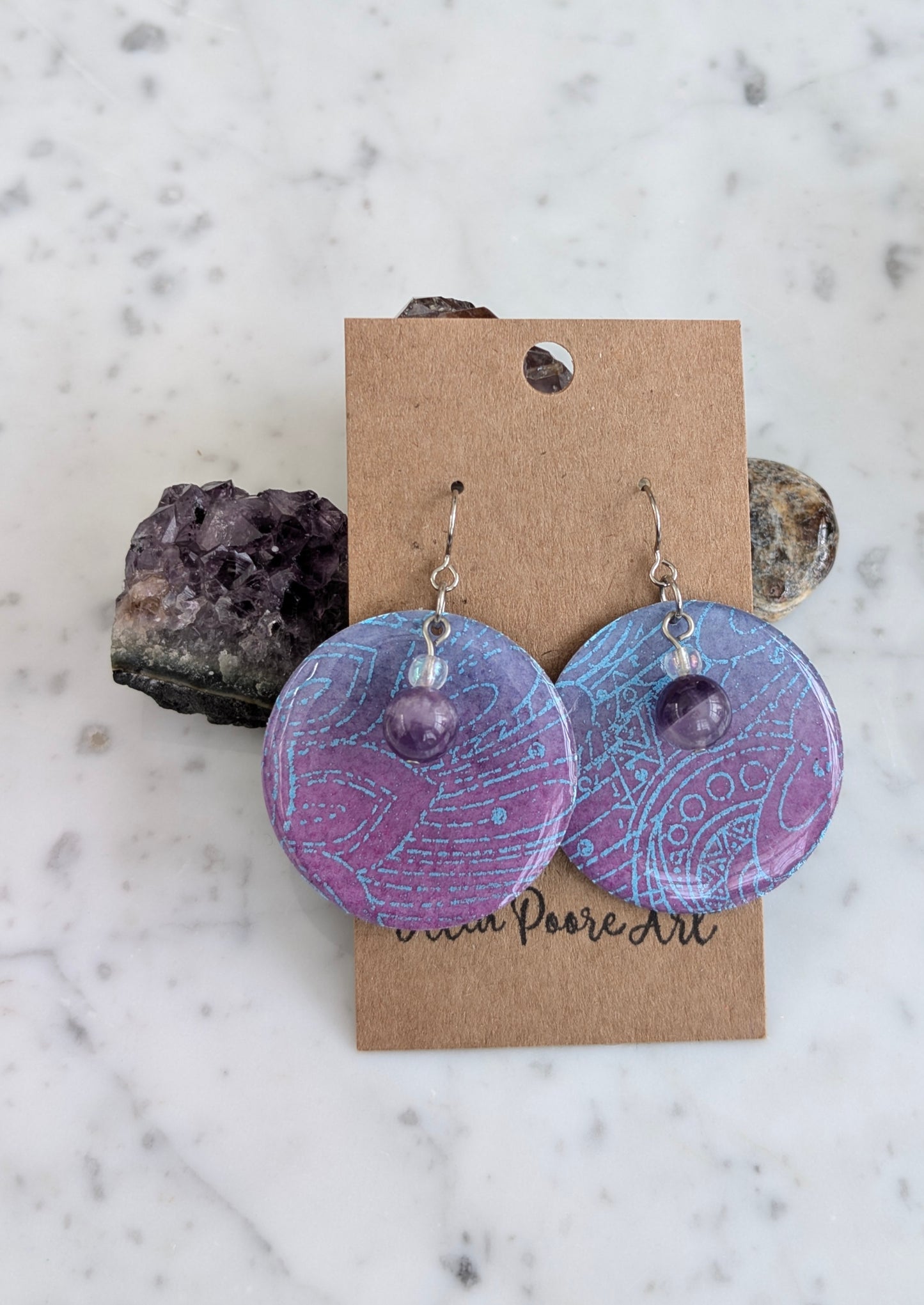 Twilight Horizon: Blue & Purple Ombre Earrings