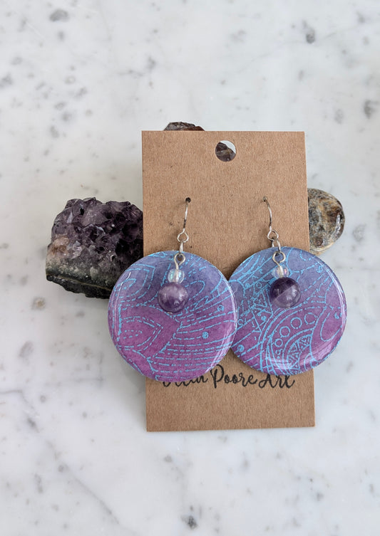 Twilight Horizon: Blue & Purple Ombre Earrings