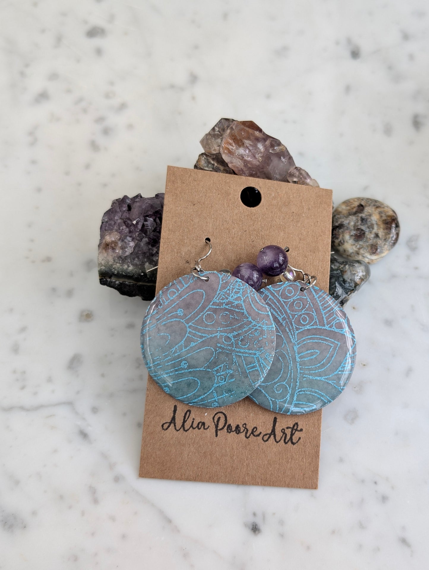 Twilight Horizon: Blue & Purple Ombre Earrings